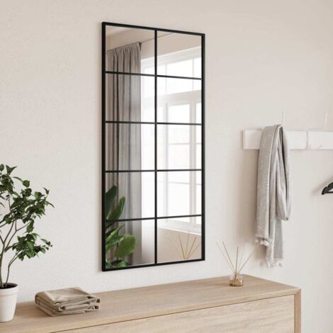 Miroir mural noir 50x100 cm rectangulaire fer vidaXL