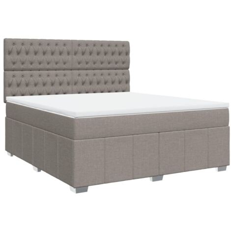 Sommier à lattes de lit avec matelas Taupe 180x200 cm Tissu vidaXL (1/5)