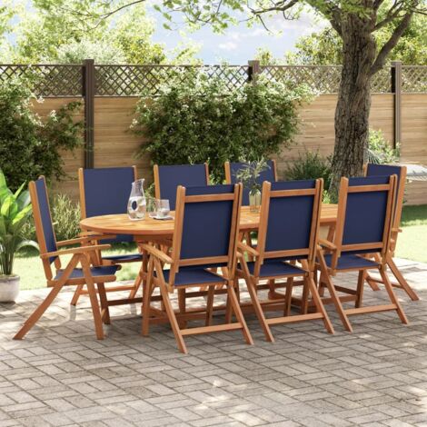 Ensemble à manger de jardin 9pcs bois d'acacia solide textilène vidaXL (1/5)