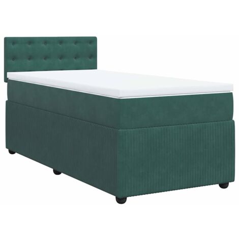Sommier à lattes de lit avec matelas Vert foncé 90x190 cm vidaXL (1/5)