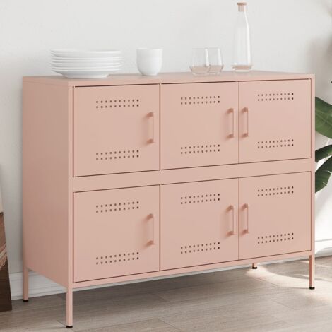 Buffet rose 100,5x39x79 cm acier vidaXL