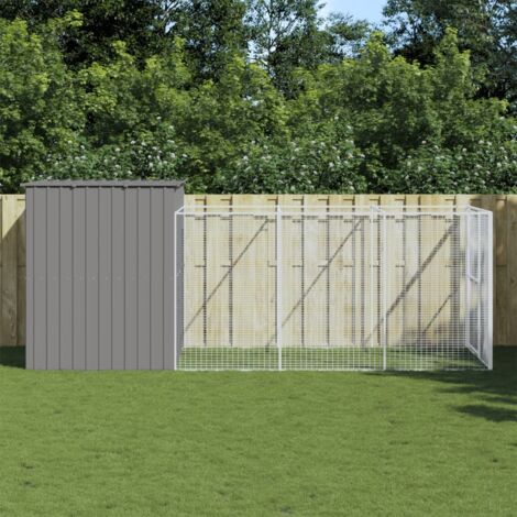 Niche pour chien avec cour gris clair 214x457x181 cm vidaXL