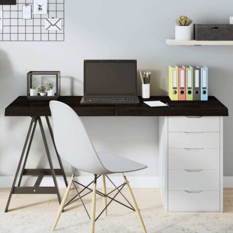 Dessus de table marron foncé bois chêne massif traité vidaXL