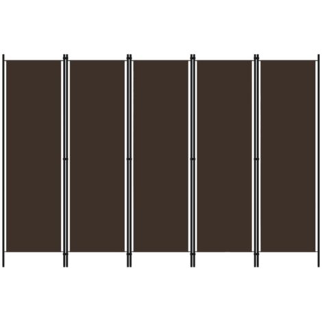 Cloison de séparation 5 panneaux Marron 250x180 cm vidaXL
