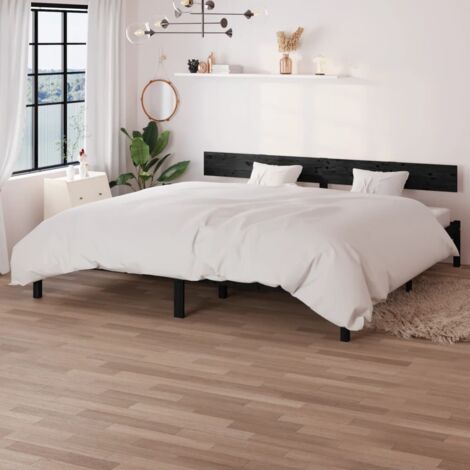 Cadre de lit Noir Bois de pin massif 180x200 cm UK Super King vidaXL68089 (1/5)