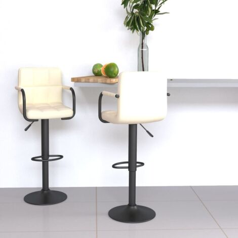 Tabourets de bar lot de 2 crème tissu vidaXL723546 (1/5)