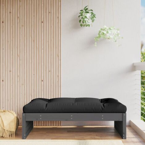 Repose-pied de jardin 120x80 cm gris bois de pin massif vidaXL