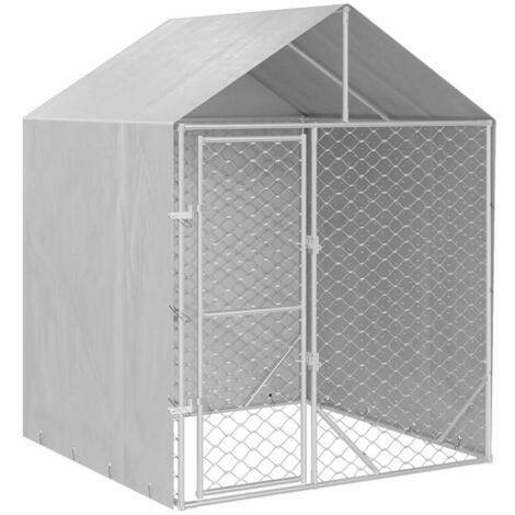 Vidaxl – Chenil d'extérieur pour chiens 2x2x2,5 m – Acier galvanisé et polyéthylène résistant aux intempéries – Système de verrouillage à loquet
