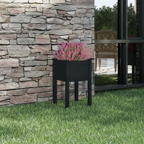 vidaXL Jardinière d'extérieur Noir 40x40x70 cm Bois de pin massif (1/7)