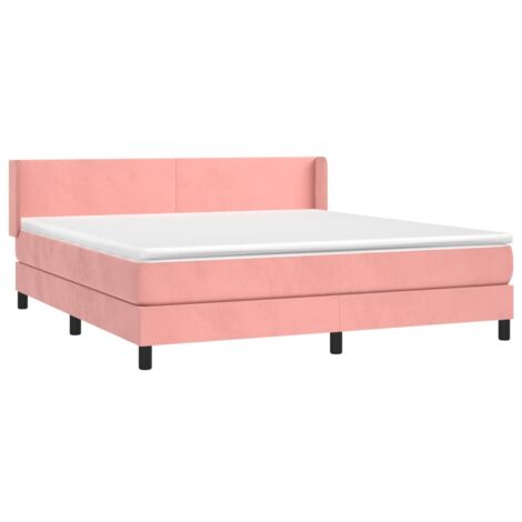 Sommier à lattes de lit avec matelas Rose 160x200 cm Velours (1/5)