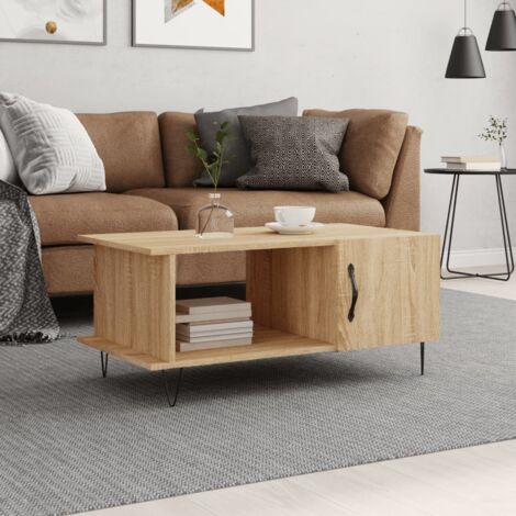 Table basse chêne sonoma 90x50x40 cm bois d'ingénierie vidaXL