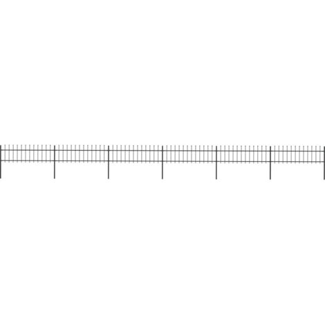 vidaXL Garden Fence with Spear Top Steel 1070x60 cm Black