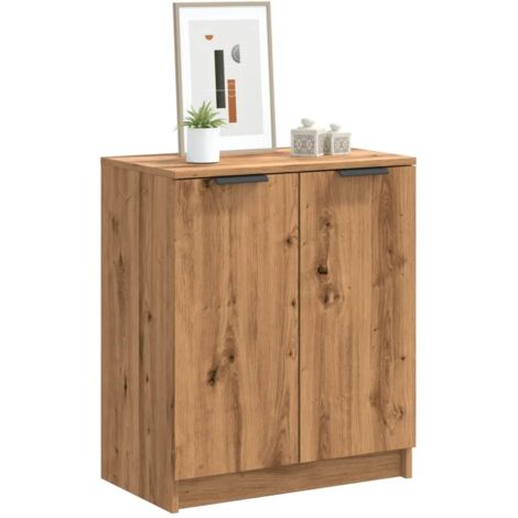 Vidaxl – Armoire à chaussures chêne artisanal 59x35x70 cm – Bois d'ingénierie résistant à l'humidité – 2 portes pour rangement optimisé (1/6)