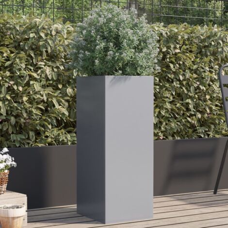 Jardinière argenté 32x29x75 cm acier galvanisé vidaXL