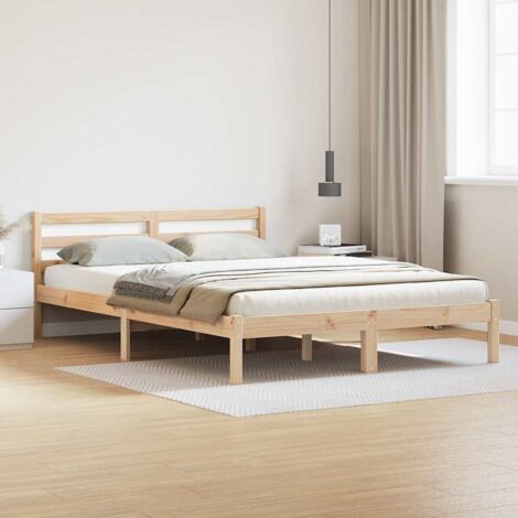 Cadre de lit Marron 220 x 160 cm Bois massif en pin vidaXL (1/5)