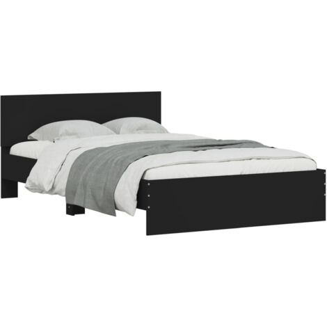 Cadre de lit avec tête de lit noir 135x190 cm vidaXL89593
