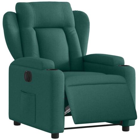 vidaXL Fauteuil inclinable électrique Vert foncé Tissu
