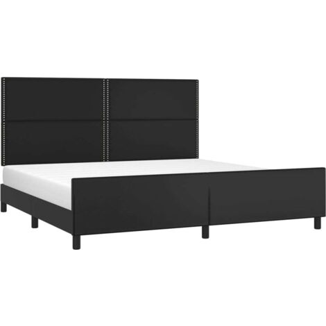 Cadre de lit sans matelas noir 200x200 cm similicuir vidaXL (1/5)
