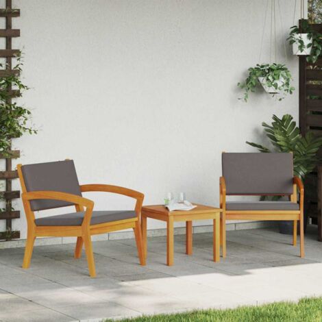 Chaise de jardin avec coussin 2 pcs Marron Bois d'acacia massif vidaXL (1/5)