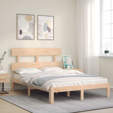 Cadre de lit sans matelas 140x190 cm bois de pin massif vidaXL (1/5)