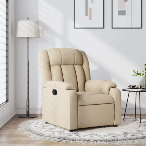 Fauteuil inclinable Crème Tissu vidaXL