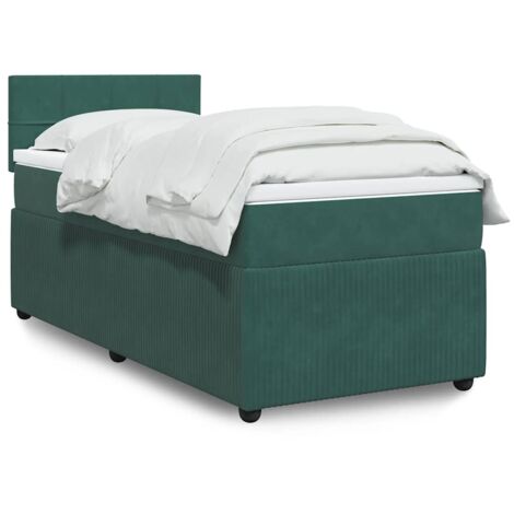 Sommier à lattes de lit avec matelas Vert foncé 100x200 cm vidaXL (1/5)