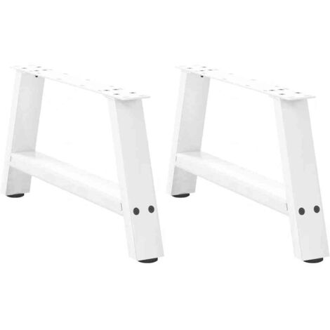 Pieds de table basse en forme de A, 2 pièces, blanc, 60 x (30-31) cm, acier vidaXL