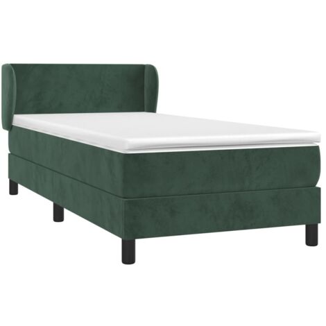vidaXL Sommier à lattes de lit avec matelas Vert foncé 90x190 cm (1/5)