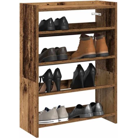 vidaXL Étagère à chaussures vieux bois 60x25x81 cm bois d'ingénierie