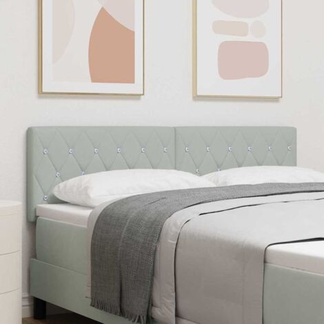 Tête de Lit LED Argyle Gris clair 80 cm Velours vidaXL (1/5)