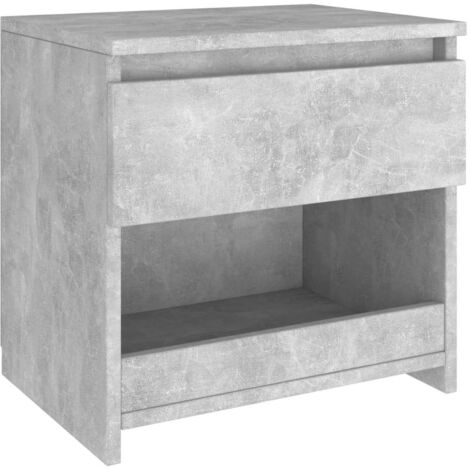 Vidaxl – Table de chevet en aggloméré gris béton 40x30x39 cm – 1 tiroir – Rangement pratique pour chambre – Facile à nettoyer