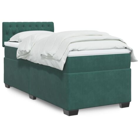 vidaXL Sommier à lattes de lit avec matelas Vert foncé 90x200 cm
