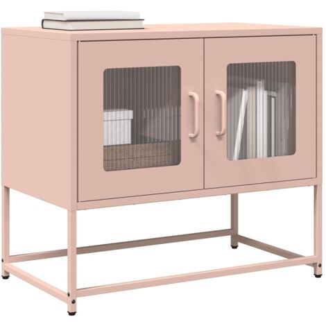 vidaXL Meuble TV rose 68x39x60,5 cm acier laminé à froid (1/5)