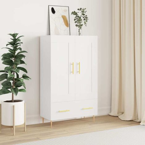 Vidaxl – Buffet haut blanc 69,5x31x115 cm – Bois d'ingénierie moderne – Grand espace de rangement – Design élégant pour intérieur (1/5)