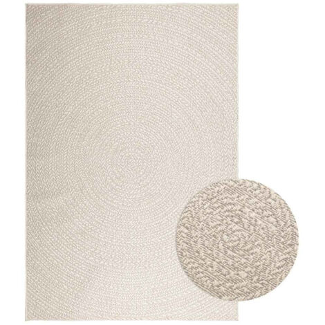 Vidaxl – Tapis kilim crème 160x230 cm – Aspect jute – Résistant aux UV – Pour intérieur et extérieur – Entretien facile avec arrosage