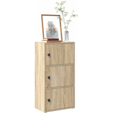 Vidaxl – Bibliothèque chêne sonoma 40x24x77 cm – Bois d'ingénierie – 2 étagères ajustables – Pour rangement livres et objets décoratifs (1/5)
