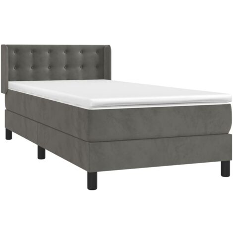 Sommier à lattes de lit avec matelas Gris foncé 100x200 cm vidaXL (1/5)