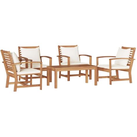 vidaXL Ensemble de canapé de jardin Naturel Bois de teck solide (1/5)