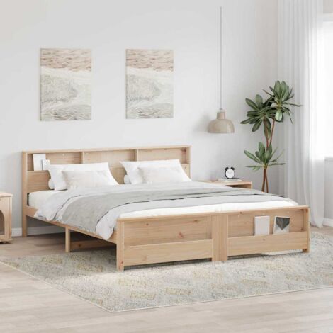 Cadre de lit Marron 180 x 200 cm Bois massif en pin vidaXL (1/5)