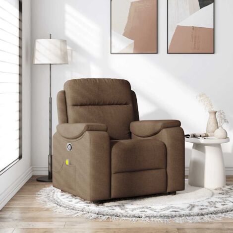Fauteuil de massage inclinable Marron Tissu vidaXL