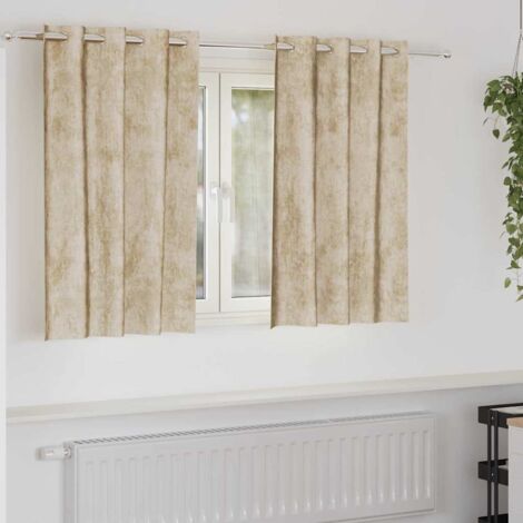 Rideau avec des rideaux 2 pcs Crème 140 x 140 cm Velours vidaXL