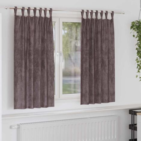 Rideau avec des rideaux 2 pcs Marron 175 x 140 cm Velours vidaXL
