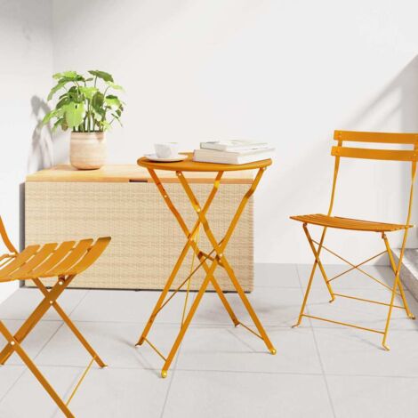 Table bistrot Moutarde Ø50x71 cm Acier revêtu de poudre vidaXL