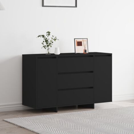 Buffet avec tiroir Noir 120 x 41 x 75 cm Bois d'ingénierie vidaXL