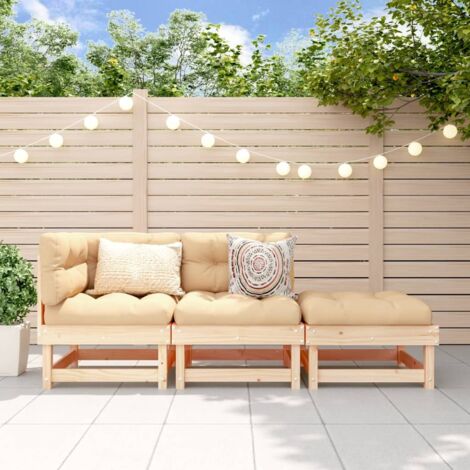 Vidaxl – Salon de jardin 3 pièces en bois massif de pin – Dimensions 183x61x62 cm – Capacité 110 kg par siège – Housse imperméable recommandée - vidaXL92887
