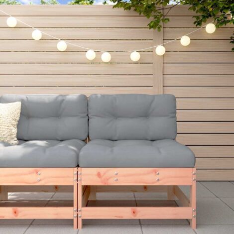 vidaXL Middle Sofa with Cushions Solid Wood Douglas