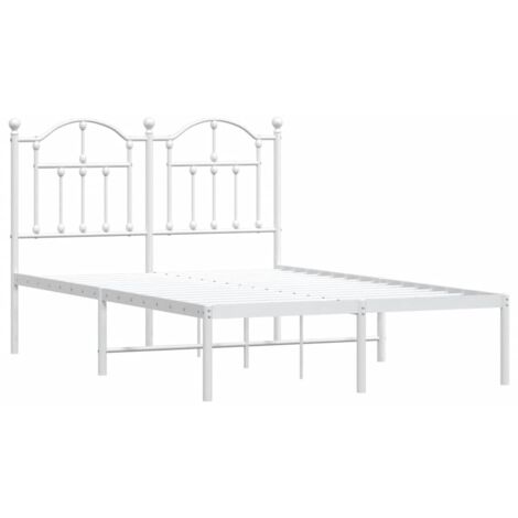Cadre de lit métal sans matelas et tête de lit blanc 120x190 cm vidaXL (1/5)