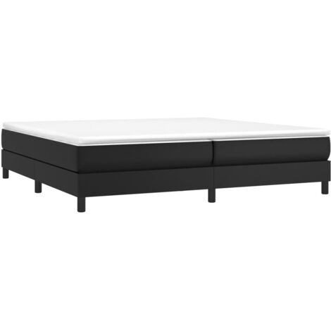 Sommier à lattes de lit avec matelas Noir 200x200 cm Similicuir vidaXL