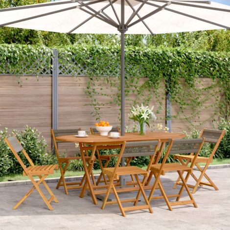 vidaXL Chaises de jardin pliables lot de 6 gris bois d'acacia massif (1/5)