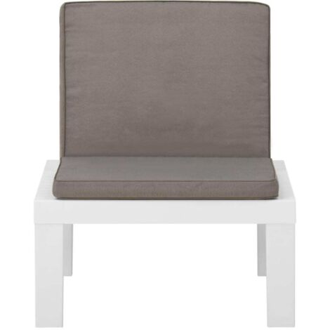 Vidaxl – Fauteuil de jardin en plastique blanc avec coussin – Confort optimal – Housse de coussin amovible et lavable – Charge max 110 kg (1/5)